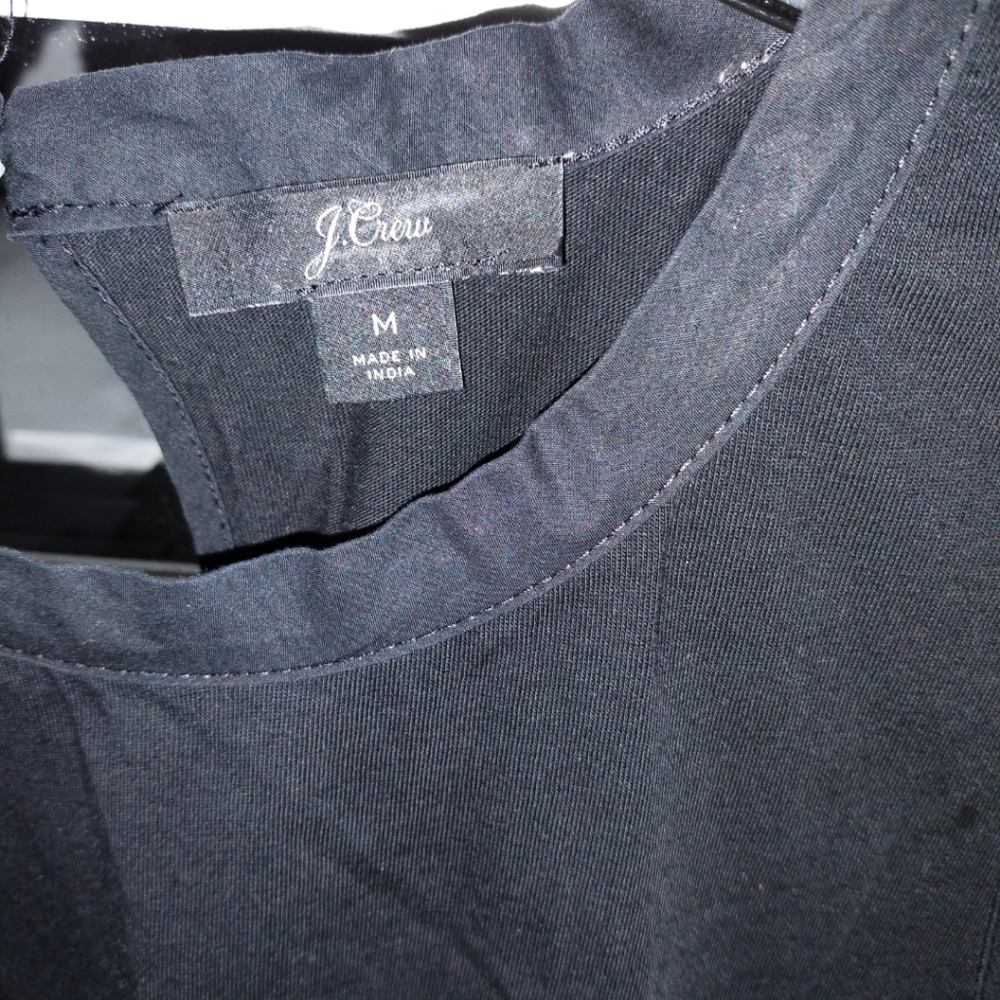 J. Crew | Black Sleeveless Tulip-Back Eyelet Peplum Top - Picture 3 of 8